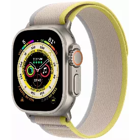Умные часы Apple Watch Ultra 49 мм Titanium Case, титановый/желто-бежевый M/L Trail Loop